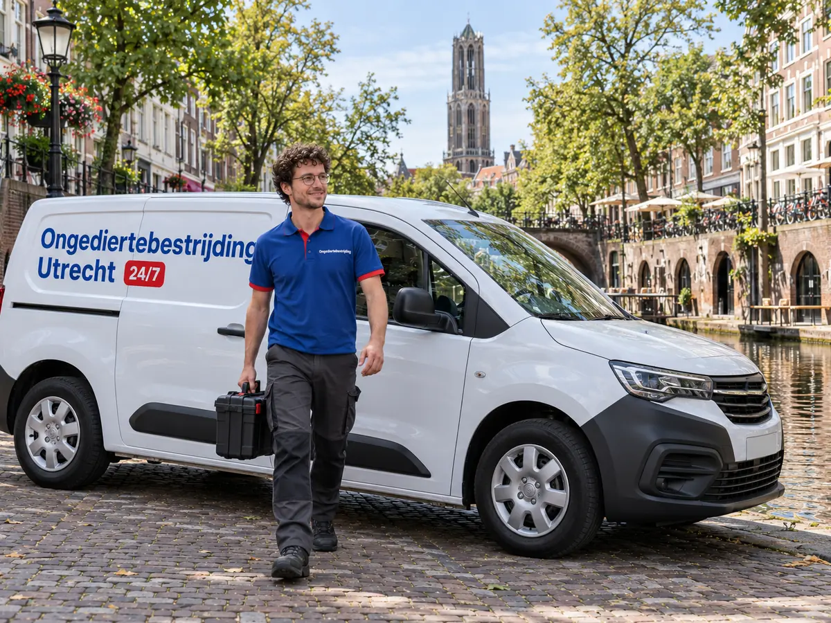 Ongediertebestrijding Utrecht: bestrijder van Ongediertebestrijding Utrecht bij de bedrijfsbus